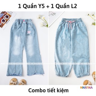 Combo quần bò cho bé gái L2 + Y5 đi học đi chơi size đại 14-45kg