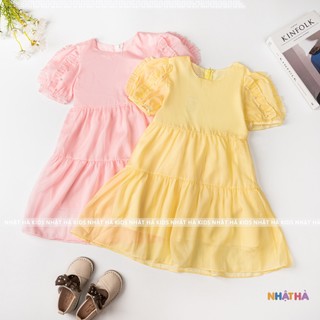 Váy bé gái công chúa C2 chất voan tơ 2 lớp mềm mát size đại 11-45kg