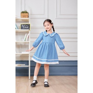 Váy bé gái thu đông A1 NHẬT HÀ cổ sen dáng tay dài size đại từ 12-45kg