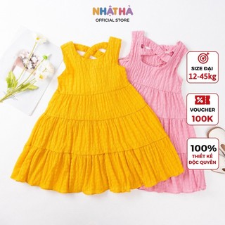 [Mã BMTTC60 giảm đến 60K đơn 50K] Váy Cho Bé Gái L5 NHẬT HÀ Chất Đũi Xốp Siêu Mát Size Đại Từ 12-43kg
