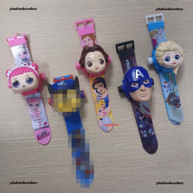 Đồng Hồ Chiếu 24 Hình phim hoạt hình Người Nhện SpiderMan nhân viên kỹ thuật Số trẻ nhỏ Dạng Lật Hình Spiderman Iron Man