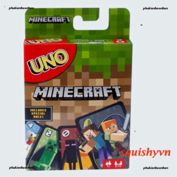 Bộ bài UNO phong thái Minecraft chất lượng đảm bảo cao tiện lợi