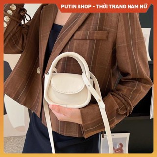 Túi đeo vai mini màu trơn phong cách Hàn Quốc, Túi xách đeo chéo màu đen kem trắng vàng xanh cầm tay baby Putin Shop
