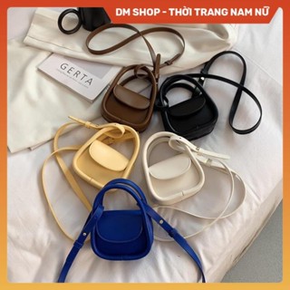 Túi đeo vai mini màu trơn phong cách Hàn Quốc, Túi xách đeo chéo màu đen kem trắng vàng xanh cầm tay cute DM Shop