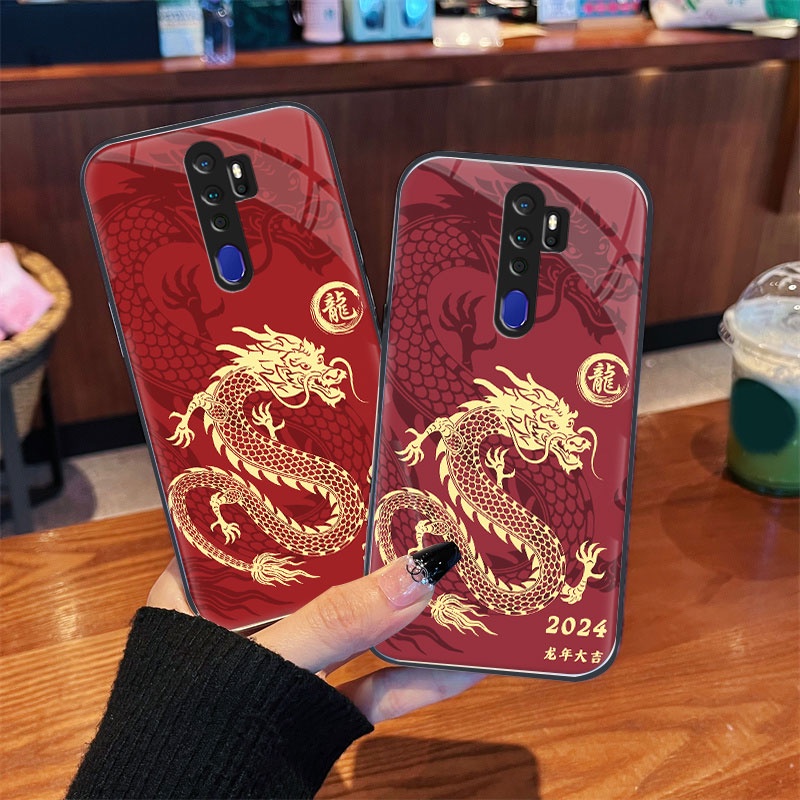 Case Rồng Vỏ kính cường lực OPPO A5,OPPO A7,OPPO A15,OPPO A16,OPPO A16K Vỏ kính cao cấp