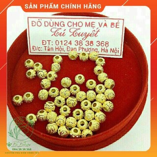 Combo 10 viên bi bạc khắc kim tiền