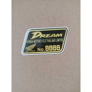 Tem nổi dán mặt nạ trước xe Dream 8888