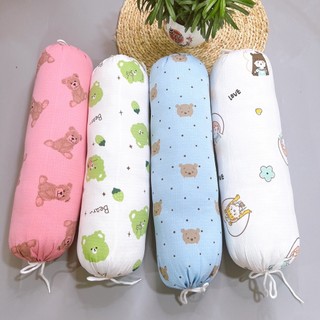 Gối ôm xô Tròn dài muslin organic cho bé