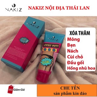 Kem thâm mụn, thâm mông, thâm nách, bẹn Nakiz Lively Butt - Mờ thâm đầu gối, cùi chỏ 100ml
