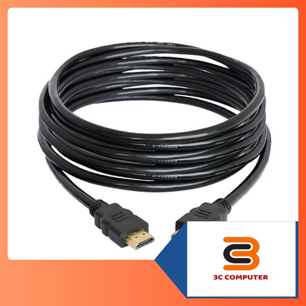 Dây HDMI tròn đen chiều dài 1.5m, 3m, 5m, OD 7.0 chuẩn 1.4 chống nhiễu tốt, độ bền cao, chất lượng 1080P - 3C COMPUTER