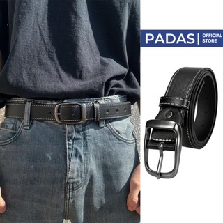 Thắt lưng da bản nhỏ dây nịt cho nam nữ thời trang Hàn Quốc bản nhỏ 2.3cm khoá cài màu đen Padas Shop