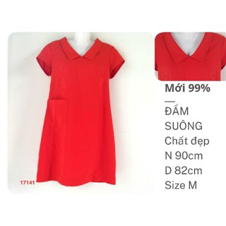 đầm suông màu cam chất đẹp dày dặn size M mới 99%