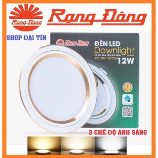 Đèn âm trần led rạng đông at20 8w, 10w, 12w ba chế độ ánh sáng