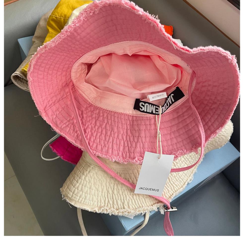 Mũ Bucket Tua Rua MC MR & MRS CAP Vành Tròn Rộng Có Dây Quai Nón Chống Nắng Vải