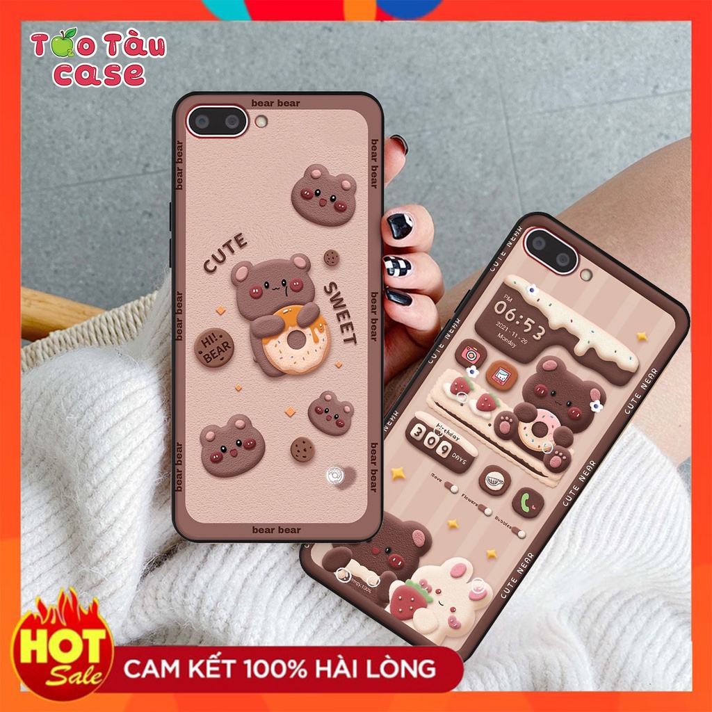 Ốp lưng Ốp lưng Oppo A3s họa tiết 3D, gấu bearbrick thời trang, ốp điện thoại rẻ đẹp