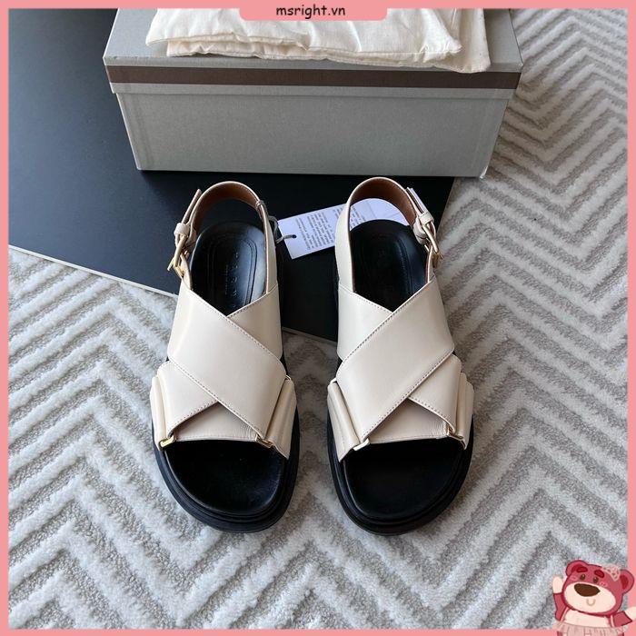 Giày Sandal Đế Dày Quai Chéo Phong Cách Mới Dễ Phối Đồ Cho Nữ