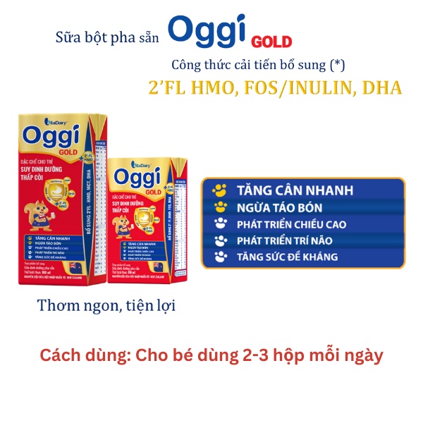 SBPS Oggi Suy Dinh Dưỡng Gold 180ml - lốc 4 hộp - VitaDairy