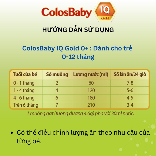 Sữa Bột Colosbaby IQ Gold 0+ 800g hỗ trợ phát triển trí não, miễn dịch khỏe cho bé - VitaDairy