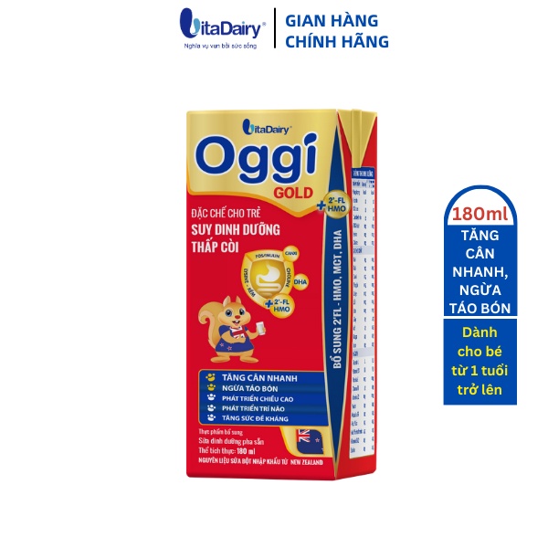 SBPS Oggi Suy Dinh Dưỡng Gold 180ml - lốc 4 hộp - VitaDairy