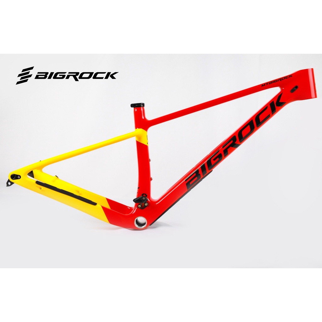 Khung Sườn Xe Đạp Mtb Bigrock Carbon 27.5 29 Vàng Đỏ
