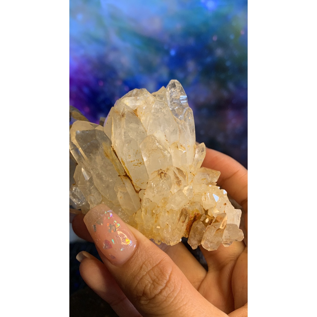 Cụm STONE thạch anh tinh thể Lemurian ánh vàng lấp lánh tự nhiên năng lượng vũ trụ 549