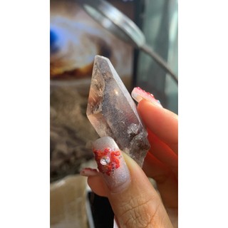 Viên stone Thạch Anh đen vân mây tự nhiên trụ tinh thể gậy năng lượng cực mạnh vũ trụ 747