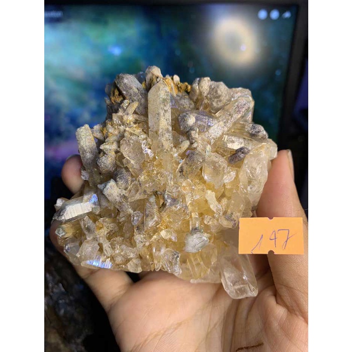 đá stone Natural  Citrine TOURMALINE tán sắc   NATURAL    Citrine  thanh tẩy chakra      Clear Quart