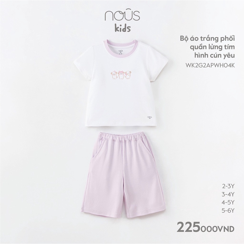 Bộ Polo áo Trắng quần váy Tím Nhạt - Nous Bình Dương - SPE0222