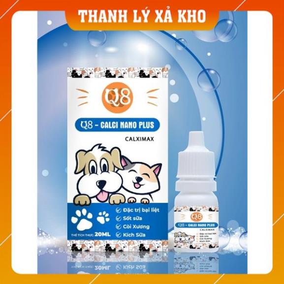 Giá siêu rẻ. Canxi Nano Plus Q8 cho chó mèo lọ 20ml dạng nước