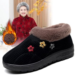  Giày Bông Dày Lót Nhung Cho Phụ Nữ Cao Tuổi Mùa Đông Giày Bông Thường Dành Cho Bà Mẹ Trung Niên Và Cao Tuổi 