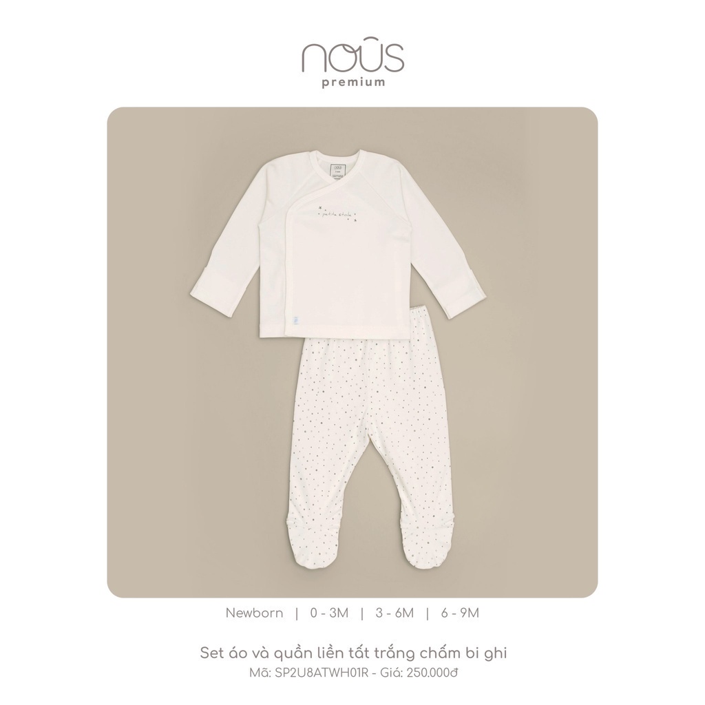 Bộ quần áo liền tất nu petit mềm mát, thấm hút tốt bé trai, bé gái từ 0 đến 6 tháng đủ màu - Nous Bình Dương - SPE0215