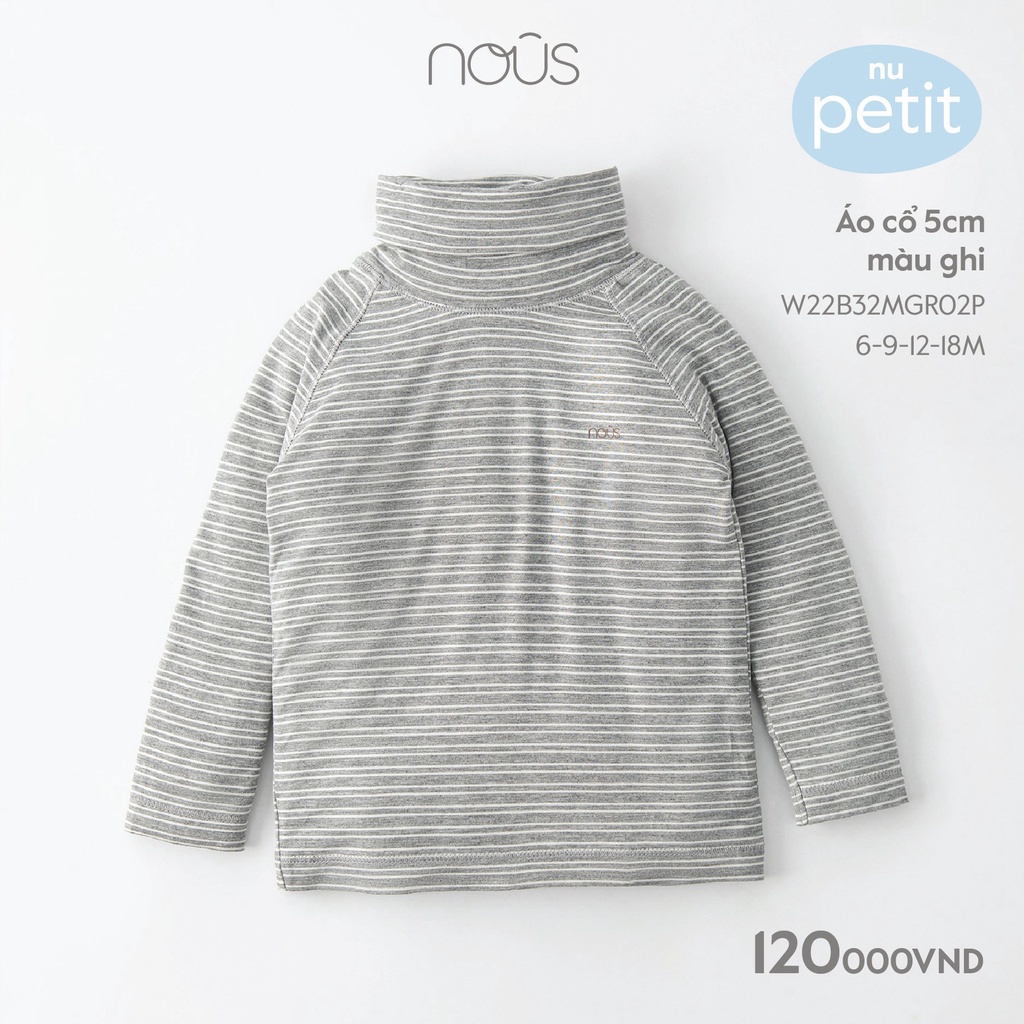 Áo cổ lọ Nous 3cm Nu Petit trắng 3 đến 24 tháng vải mềm mát, thấm hút tốt - Nous Bình Dương - Bipbipstore - SPE0234