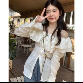 Áo kiểu nữ xinh  TRỄ VAI BỒNG BỀNH DÀI TAY TD2004