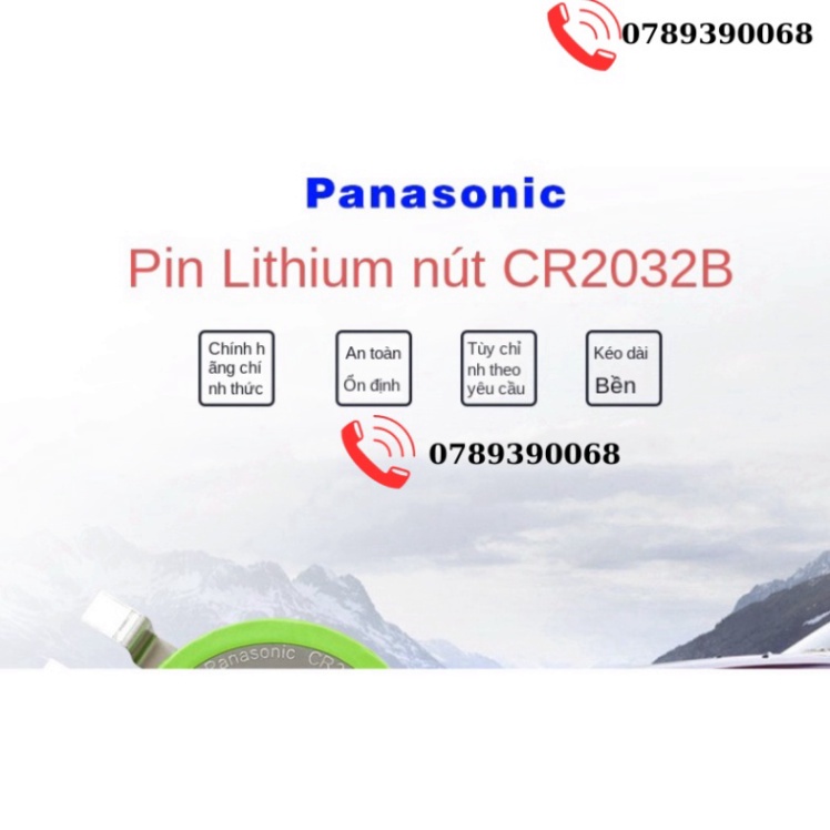 Pin Nút Panasonic CR2032 Với Chân Hàn Bo Mạch Chủ Máy Dò Áp Suất Lốp Cảm Biến Cr2032b 3V Điện Tử