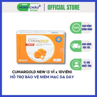 Viên uống cumargold new cvi hỗ trợ bảo vệ niêm mạc dạ dày - hộp 3 vỉ x 10 viên