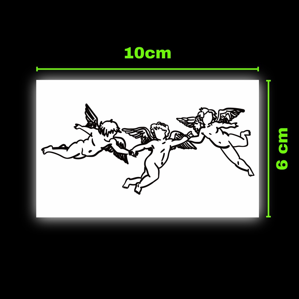 Miếng dán hình xăm tạm thời SAI MAGIC TATTOO 10CM×06CM chống thấm nước lâu trôi lên đến 2 tuần,Cổ tay Cánh tay Cổ,Dễ thương Tối giản Bé nhỏ MINI Thiên thần thần tình yêu Cupid 493