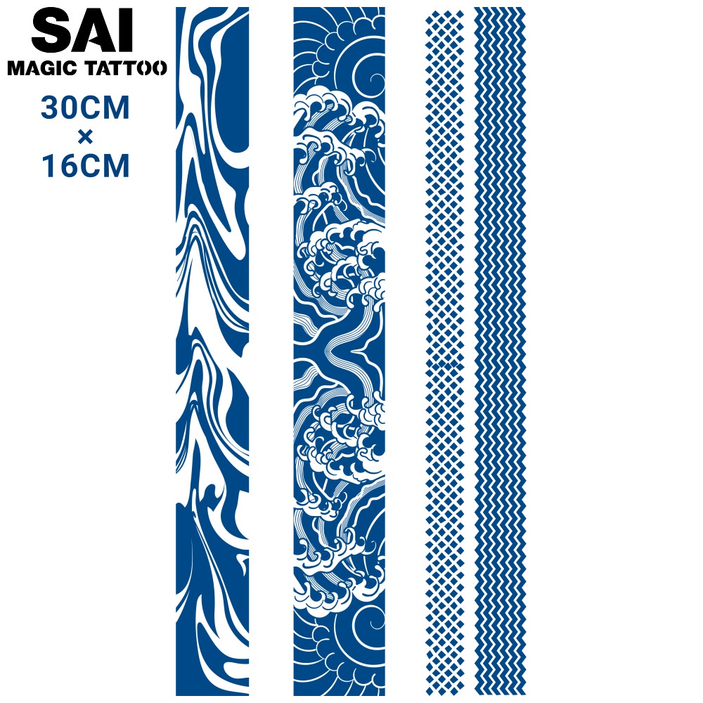 Miếng dán hình xăm tạm thời SAI MAGIC TATTOO 30CM×16CM chống thấm nước lâu trôi lên đến 2 tuần 9010