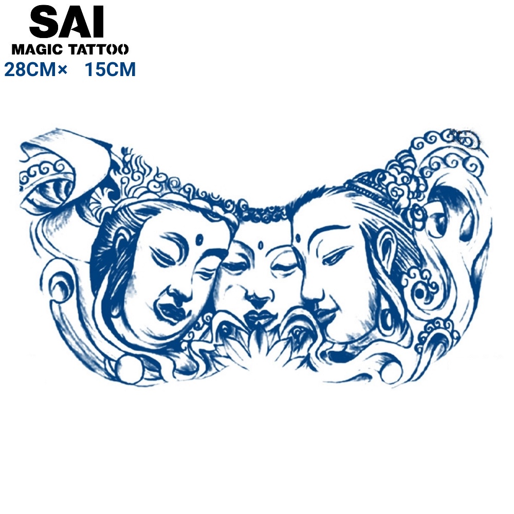 Miếng dán hình xăm tạm thời SAI MAGIC TATTOO 015 kích thước 28x15cm chống thấm nước lâu trôi lên đến 2 tuần