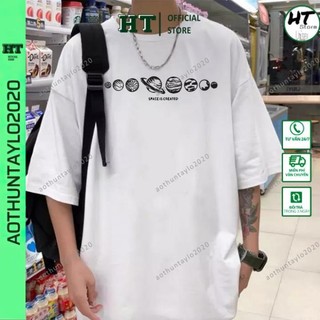 Áo thun nam nữ form rộng tay lỡ SPACE IS CREATED áo unisex đẹp HTSTORE mát đen,trắng size S-XXL