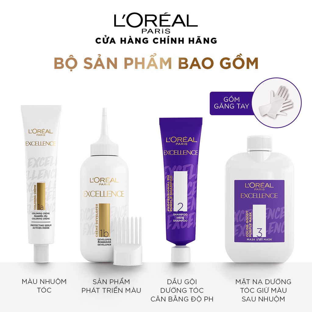 Kem nhuộm dưỡng tóc sâu L'Oreal Paris Excellence Fashion 172ml với tông màu thời trang