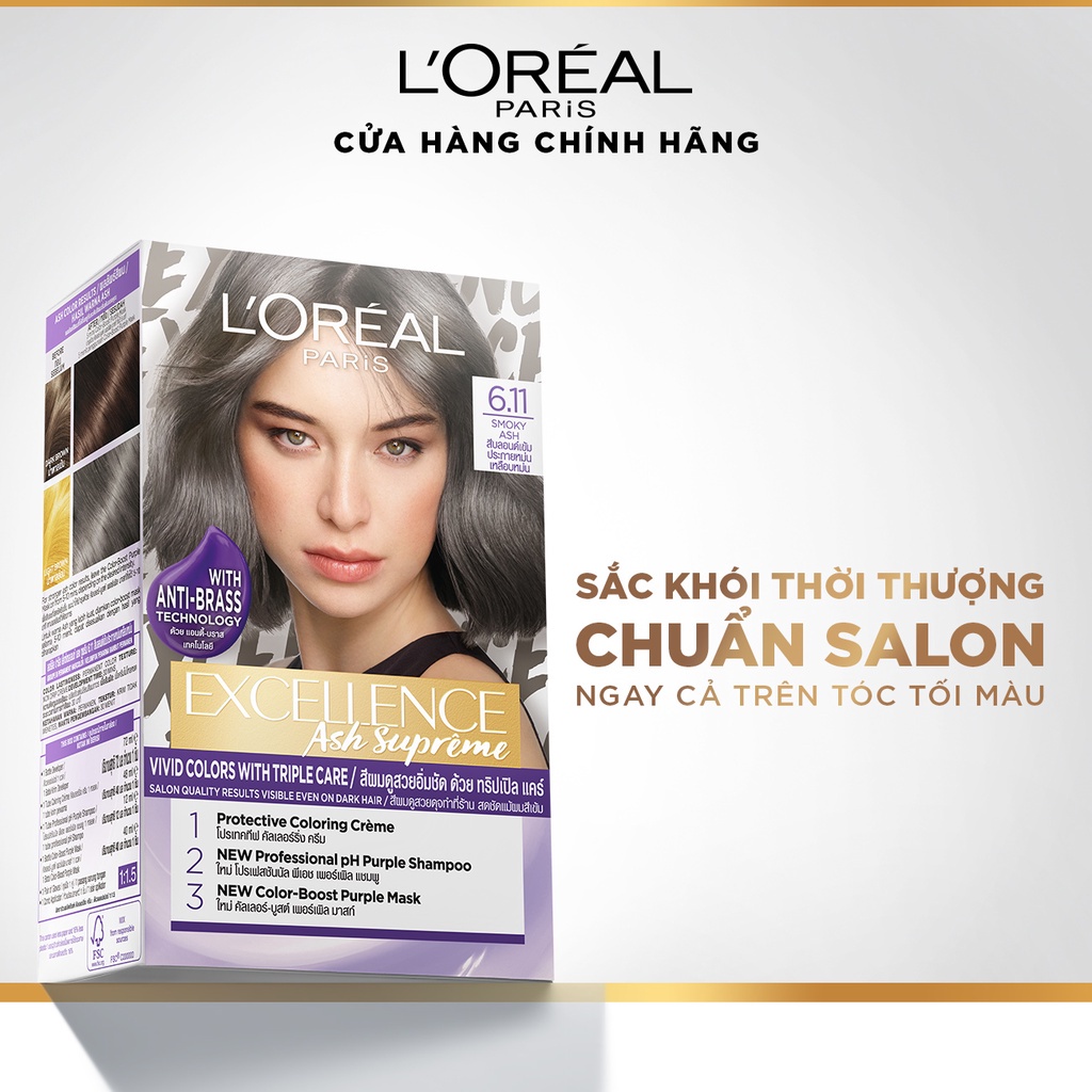 Kem nhuộm dưỡng tóc sâu L'Oreal Paris Excellence Fashion 172ml với tông màu thời trang