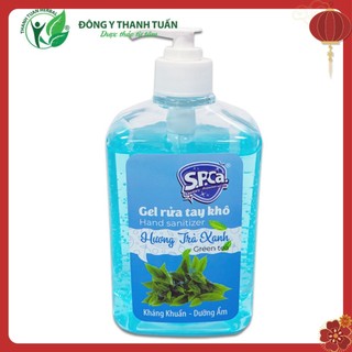 Gel Rửa Tay Khô SPCa Hương Trà Xanh, Hương Dưa Hoàng Kim 600ml Sạch Khuẩn 99,9%