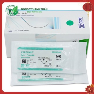 Chỉ phẫu thuật, chỉ thẩm mỹ Nylon/Polyamide Carelon 6.0 - hộp 12 tép, chuyên dùng nhấn mí, spa