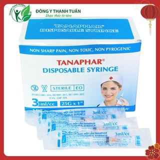 Bơm tiêm dùng 1 lần Tanaphar đầy đủ các cỡ 1ml, 3ml, 5ml, 10ml, 20ml, 50ml