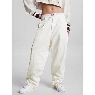 Tommy hilfiger - quần dài nữ thxsm cotton 2 pleats trouser ww0ww38979ac0