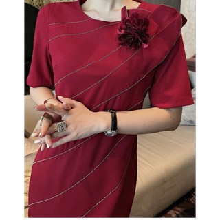 ĐẦM ĐỎ KẾT HOA NỔI