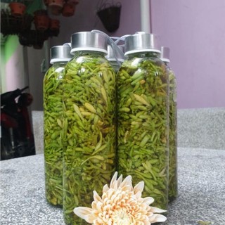 Hoa đu đủ ngâm mật ong Hoa đu đủ đực tươi ngâm mật ong rừng nguyên chất chai 500ml