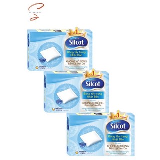 Hỏa tốc hà nội combo 3 hộp bông làm sạch mỹ phẩm silcot hộp xanh dương 82 miếng