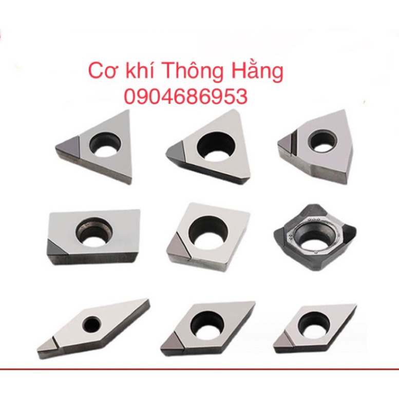 Chip tiện chuyên nhôm PCD mảnh tiện T16-W08-C12-C09-D11, tiện nhôm bóng 7 màu Cơ khí Thông Hằng