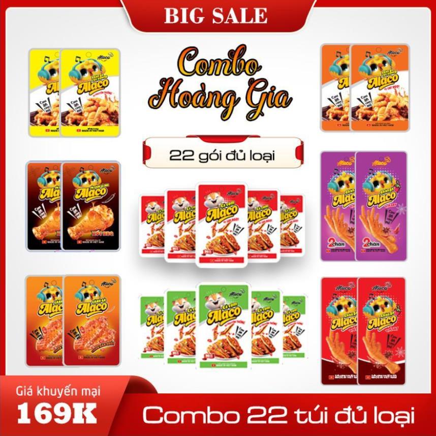 Combo 22 túi sản phẩm 10 cá cơm + 4 chân gà rút xương + 2 cánh gà + 2 tỏi gà + 2 túi chân đôi 65g + 